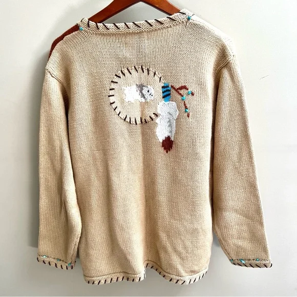 Storybook Knits  Aztec western embroidered sweater M - Picture 7 of 8
